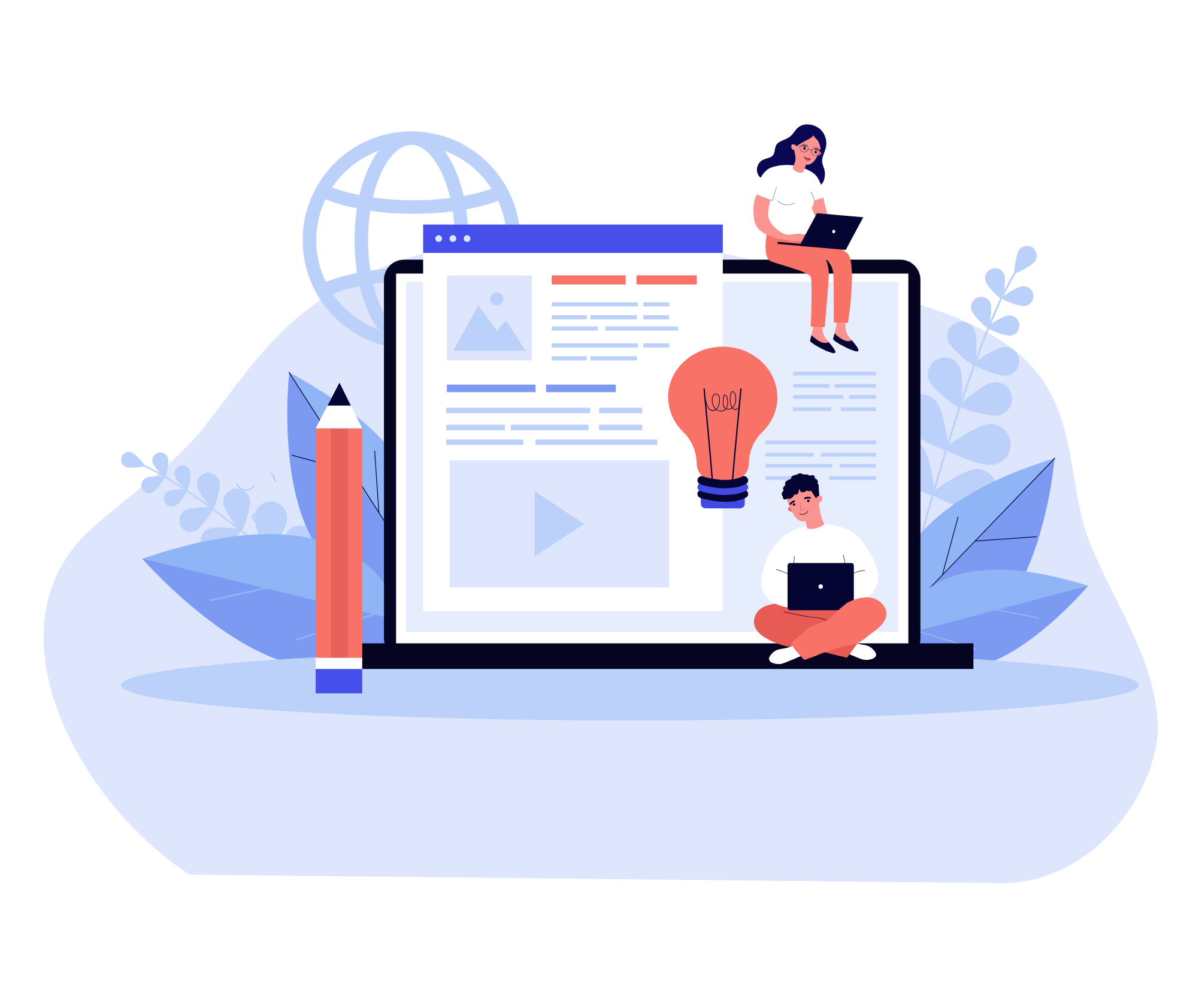 Blog Reading Illustration